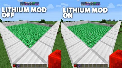 Sodium vs lithium minecraft  On my PC, it gets roughly 2x the performance of OptiFine (so about 4x the performance of Vanilla Minecraft) when tested under the same conditions